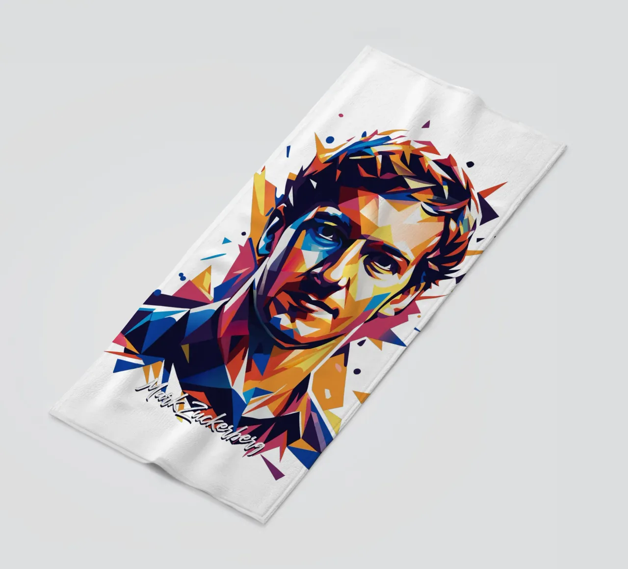 Mark Zuckerberg in WPAP Pop ARt telo mare da vectorartnesia