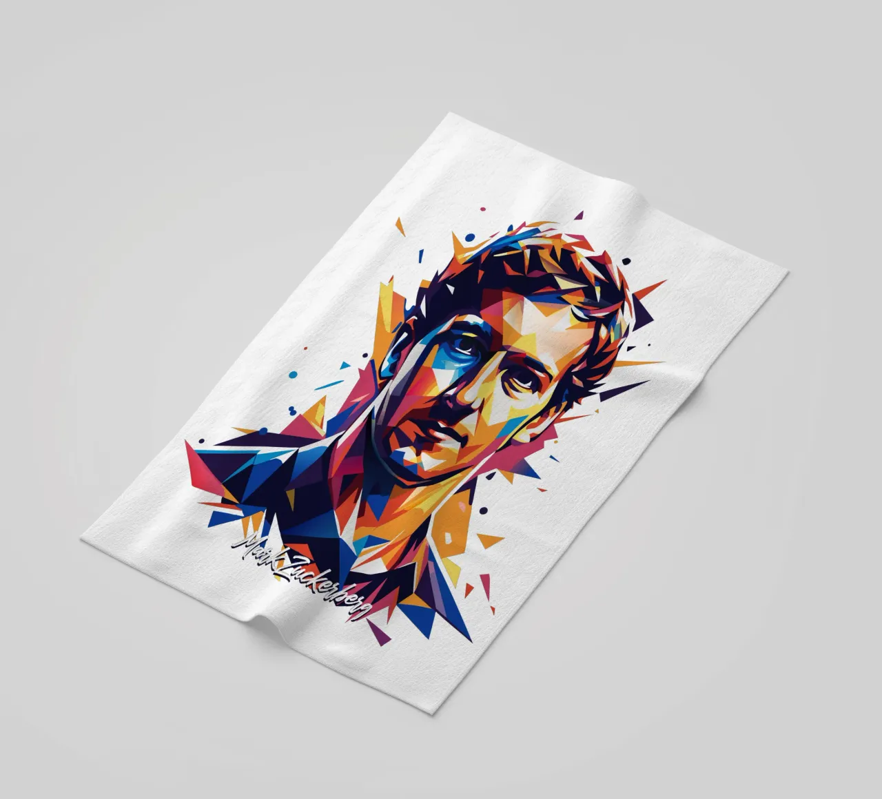 Mark Zuckerberg in WPAP Pop ARt Strandtuch von vectorartnesia