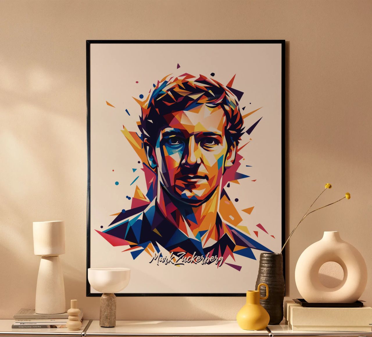 Mark Zuckerberg in WPAP Pop ARt Poster von vectorartnesia
