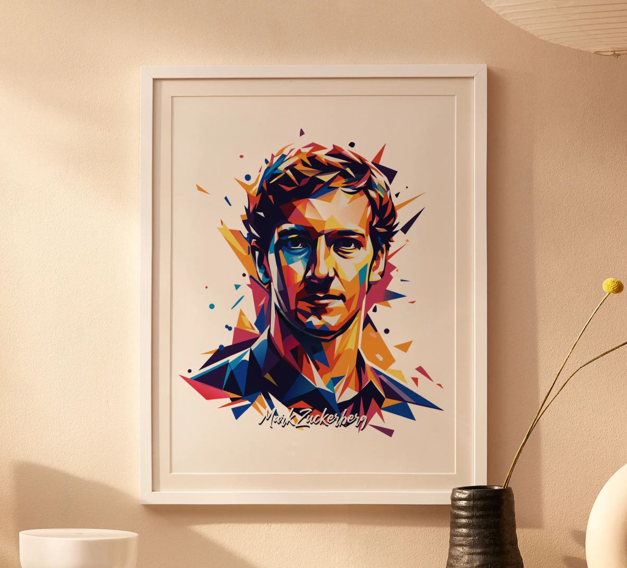 Mark Zuckerberg in WPAP Pop ARt Poster von vectorartnesia