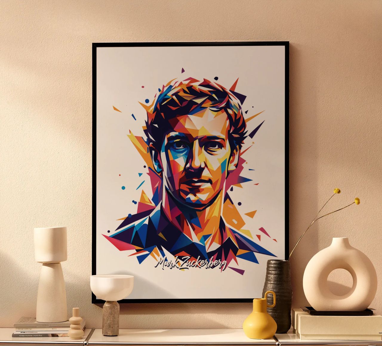 Mark Zuckerberg in WPAP Pop ARt Poster von vectorartnesia