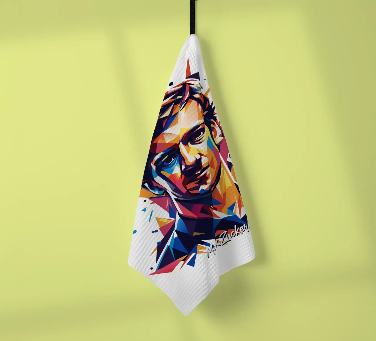 Mark Zuckerberg in WPAP Pop ARt tea towel by vectorartnesia