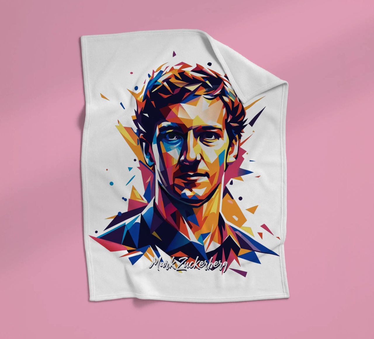Mark Zuckerberg in WPAP Pop ARt coperta in pile da vectorartnesia