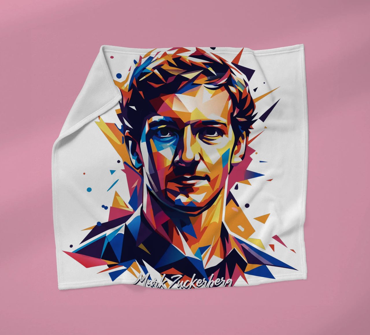 Mark Zuckerberg in WPAP Pop ARt coperta in pile da vectorartnesia