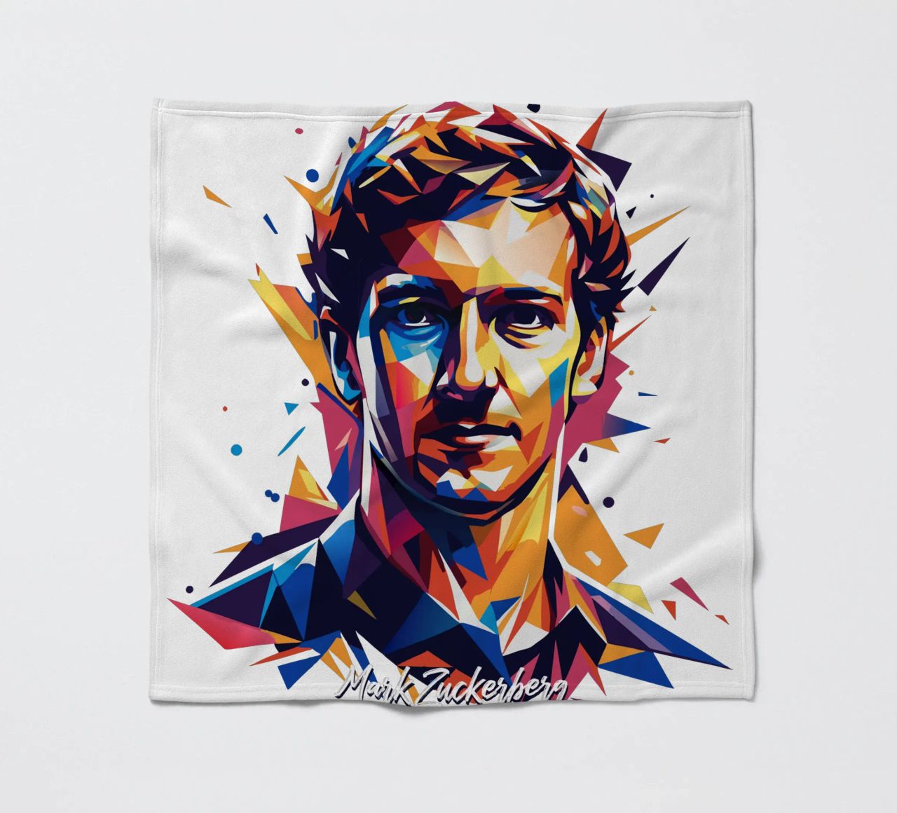 Mark Zuckerberg in WPAP Pop ARt coperta in pile da vectorartnesia