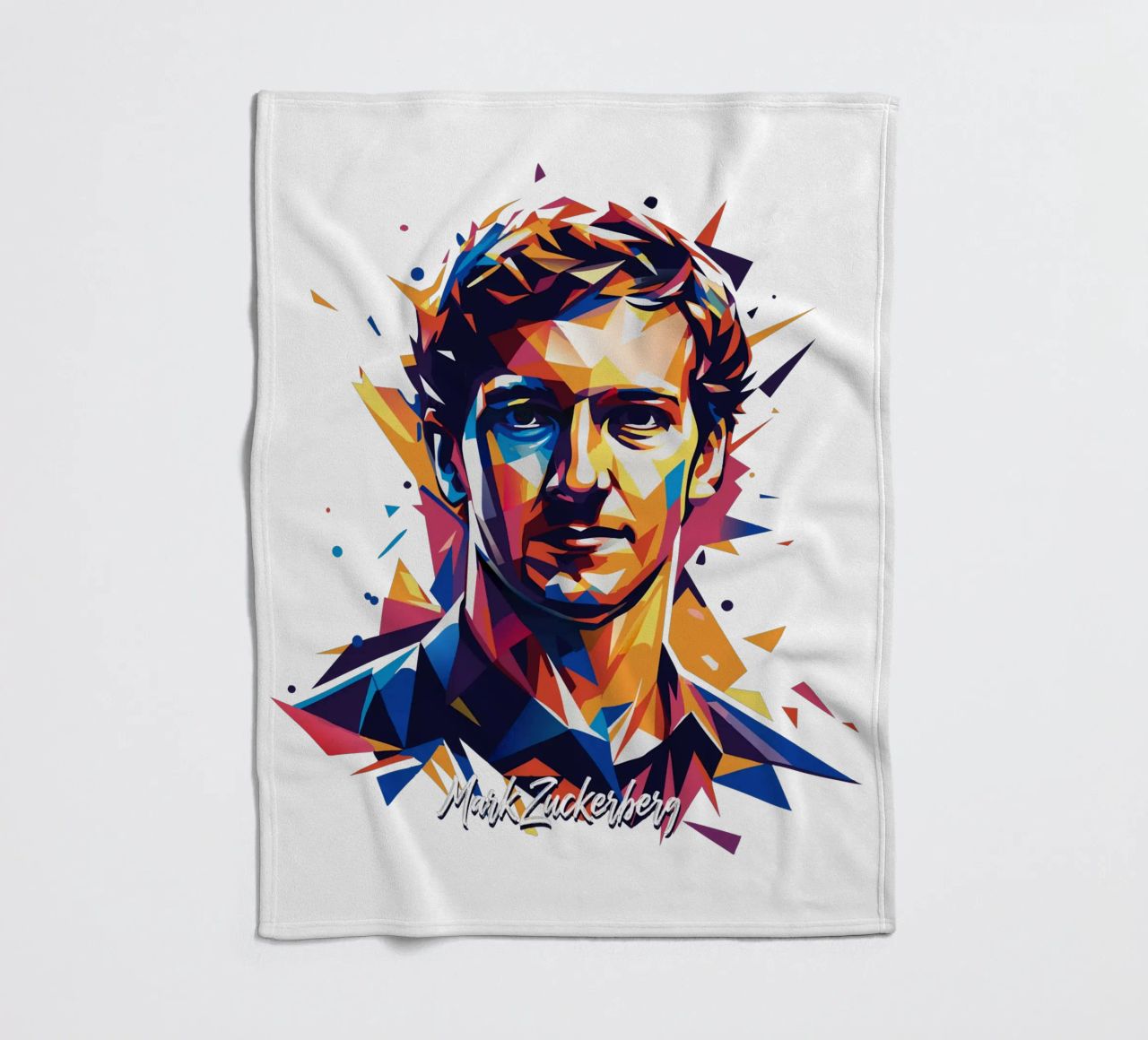 Mark Zuckerberg in WPAP Pop ARt coperta in pile da vectorartnesia