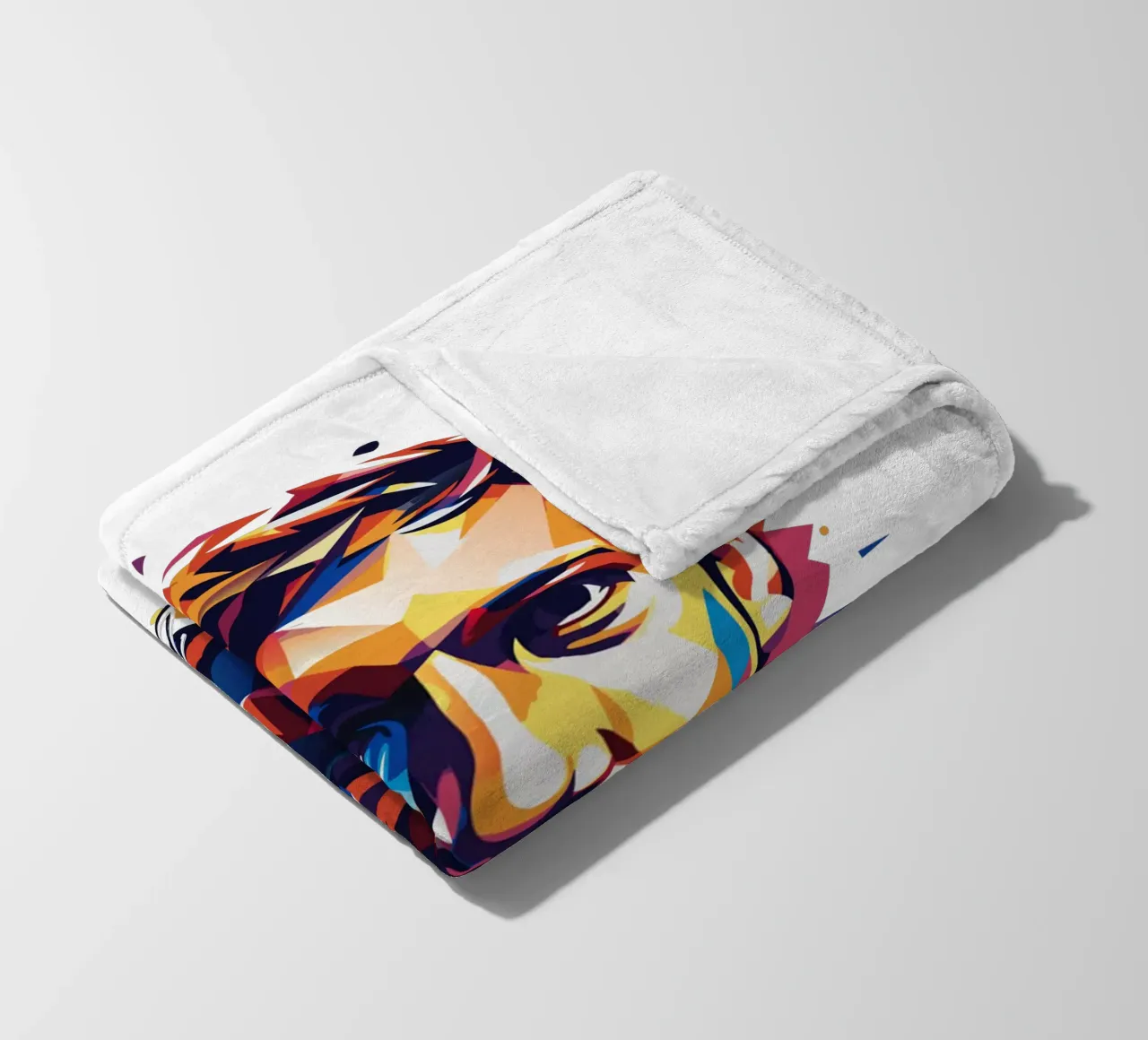Mark Zuckerberg in WPAP Pop ARt fleece blanket by vectorartnesia