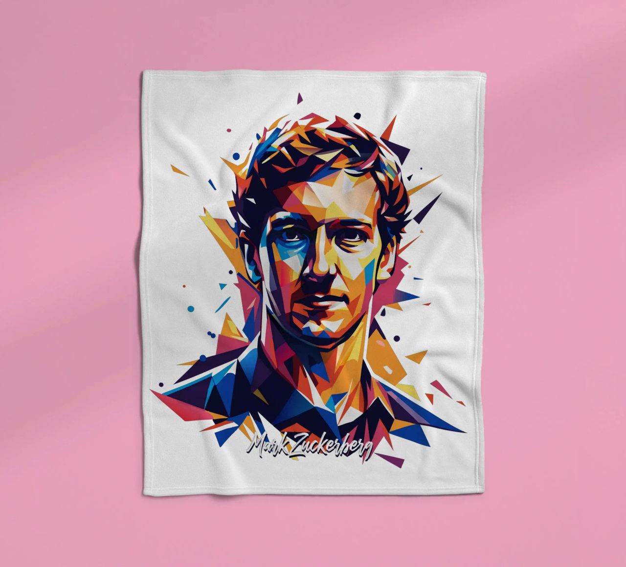 Mark Zuckerberg in WPAP Pop ARt coperta in pile da vectorartnesia