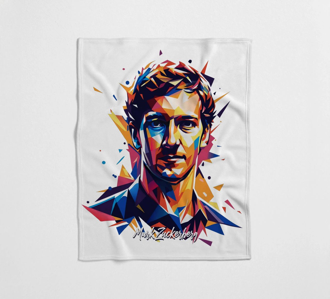 Mark Zuckerberg in WPAP Pop ARt coperta in pile da vectorartnesia