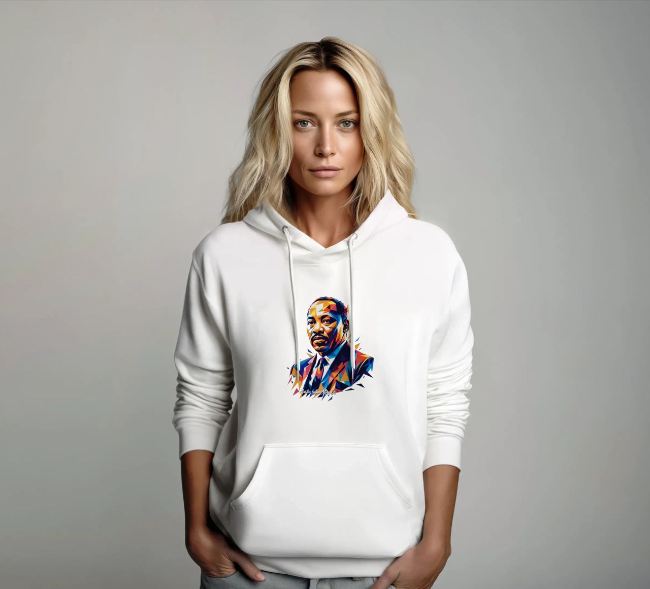 Martin Luther King Jr WPAP Pop Art felpa con cappuccio da vectorartnesia