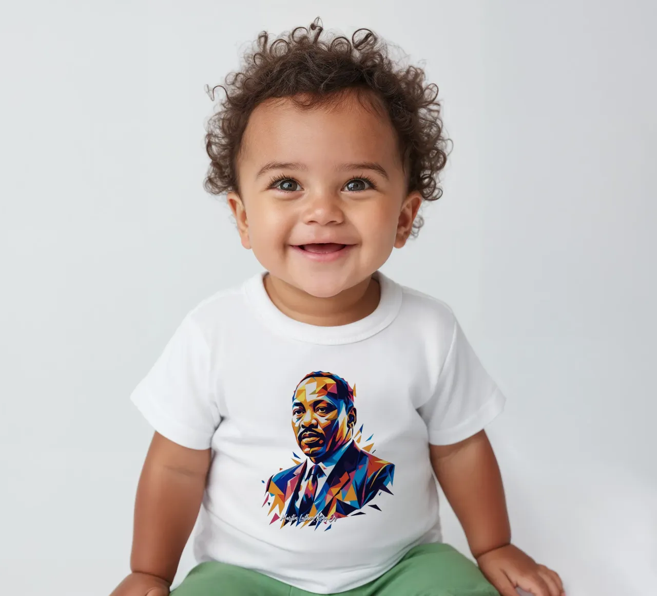 Martin Luther King Jr WPAP Pop Art maglietta neonato da vectorartnesia