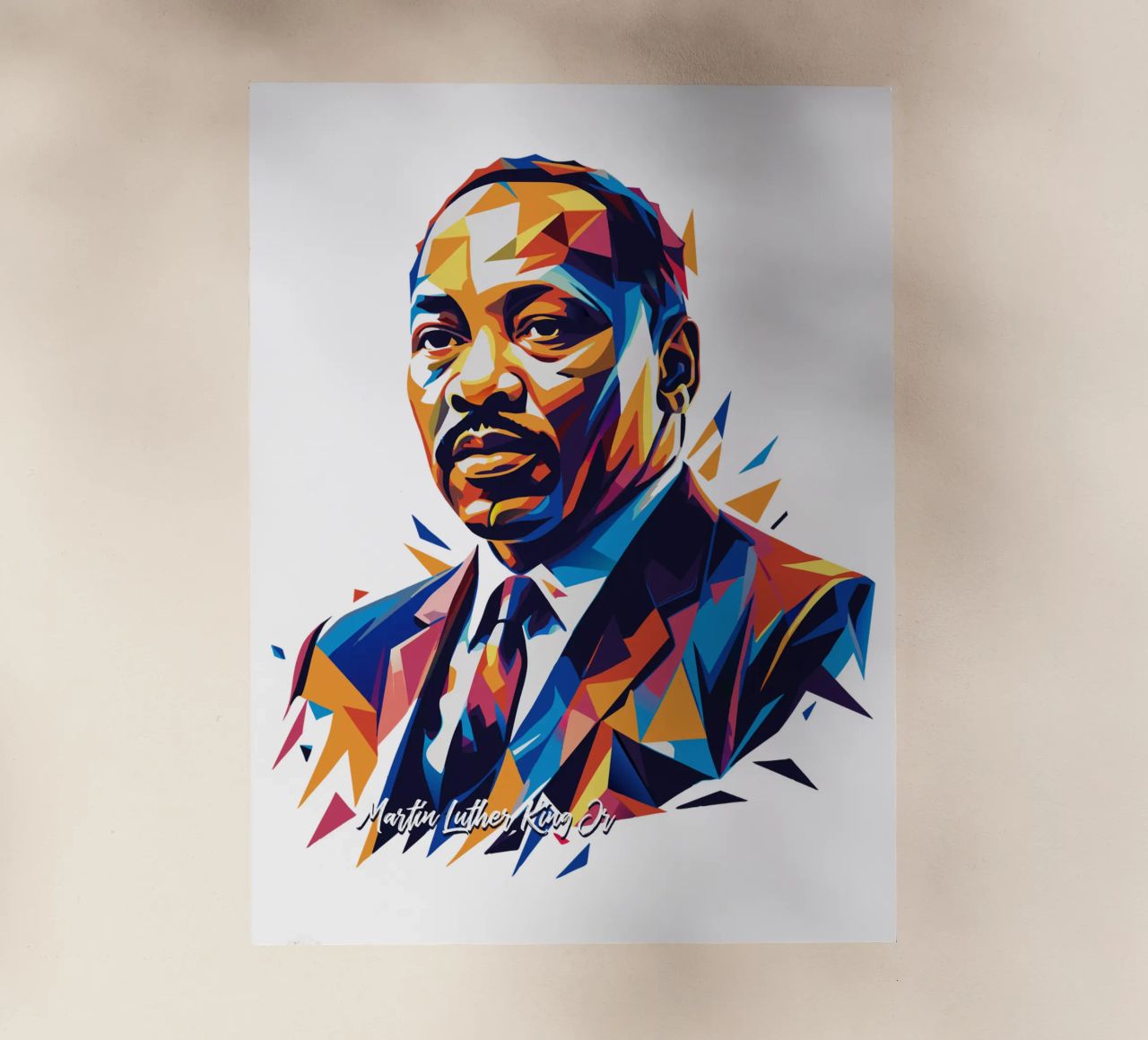 Martin Luther King Jr WPAP Pop Art pellicola backlit da vectorartnesia