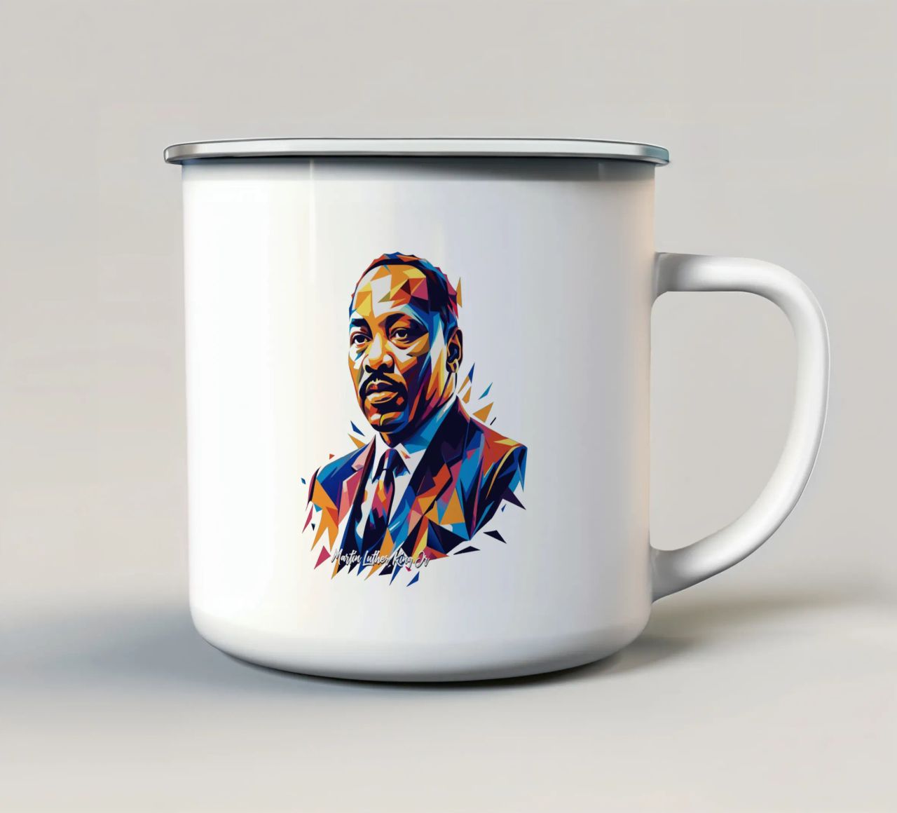 Martin Luther King Jr WPAP Pop Art tazza in smalto da vectorartnesia