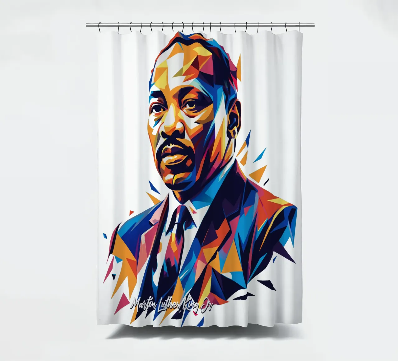 Martin Luther King Jr WPAP Pop Art tenda da doccia da vectorartnesia