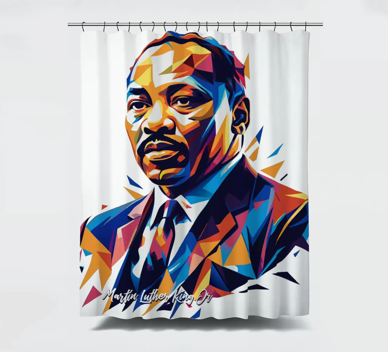 Martin Luther King Jr WPAP Pop Art tenda da doccia da vectorartnesia
