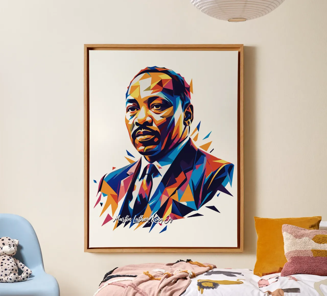 Martin Luther King Jr WPAP Pop Art tela con Cornice a cassetta da vectorartnesia