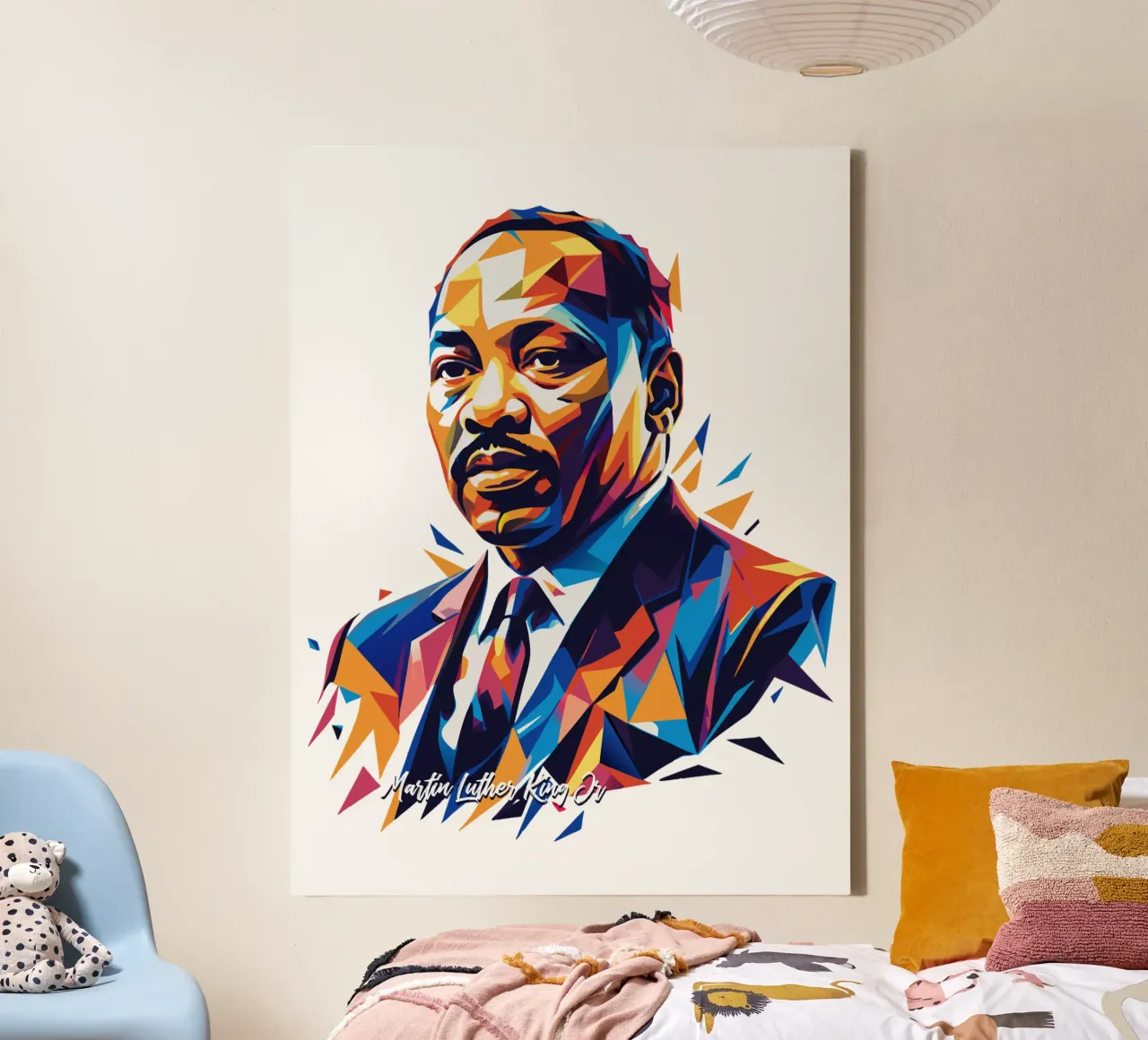 Martin Luther King Jr WPAP Pop Art tela con Cornice a cassetta da vectorartnesia