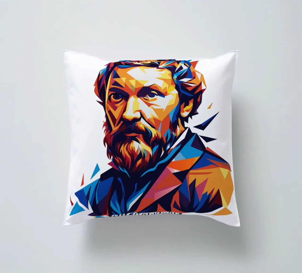 Michelangelo WPAP Pop Art cuscino da vectorartnesia