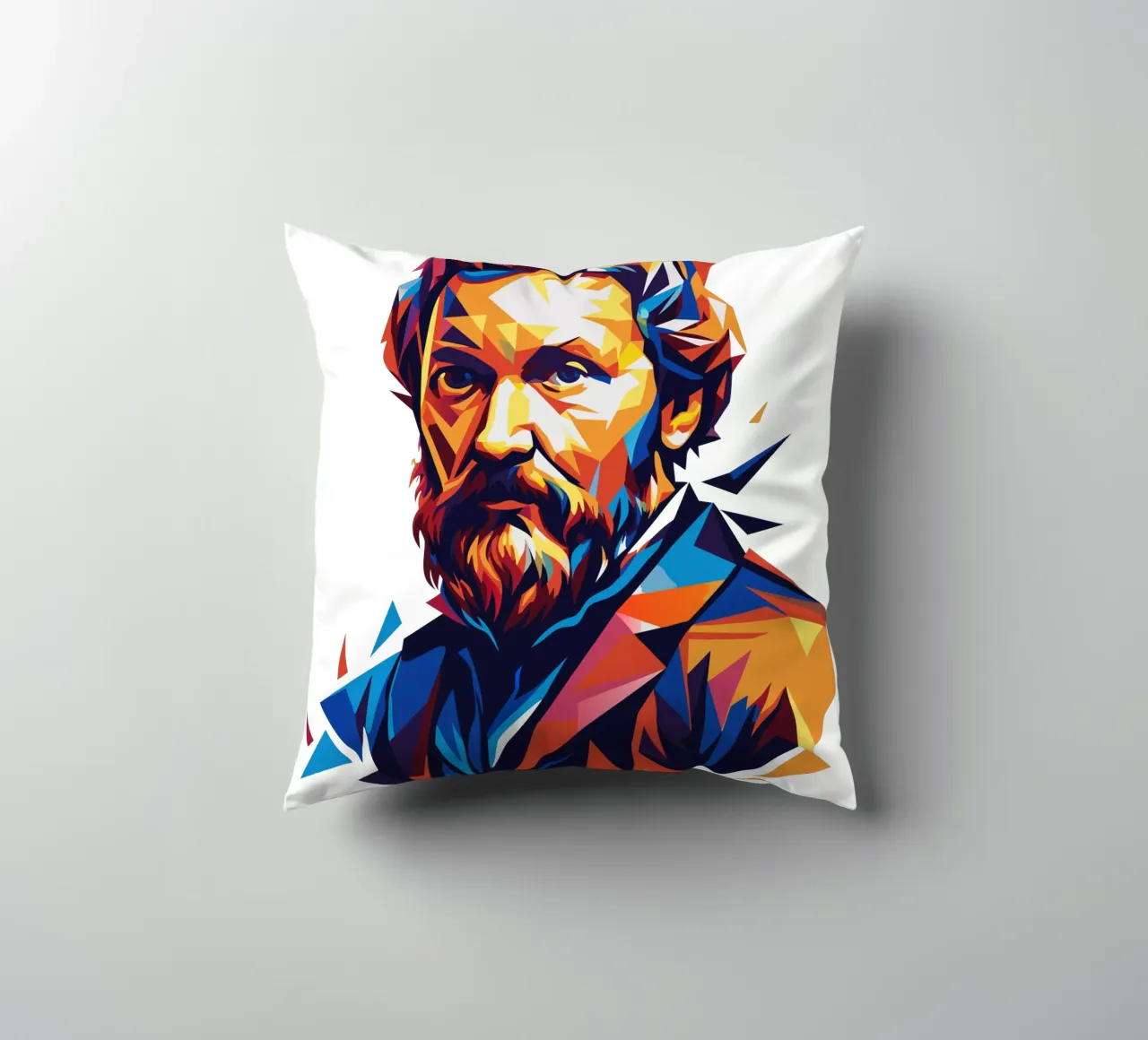 Michelangelo WPAP Pop Art cuscino da vectorartnesia