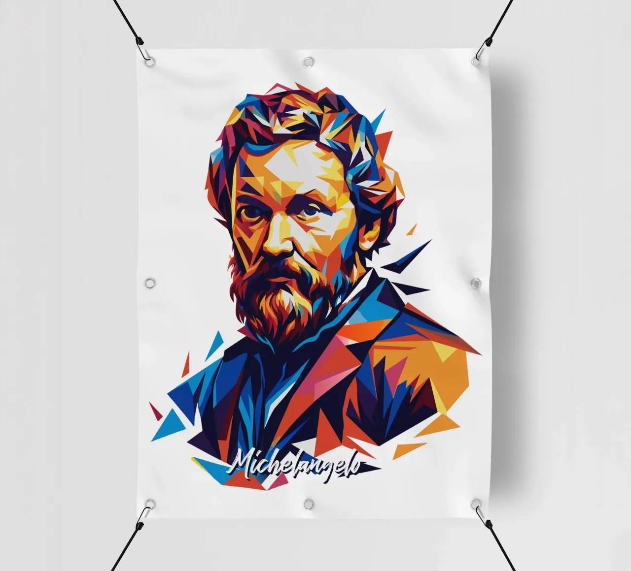Michelangelo WPAP Pop Art telo in pvc da vectorartnesia