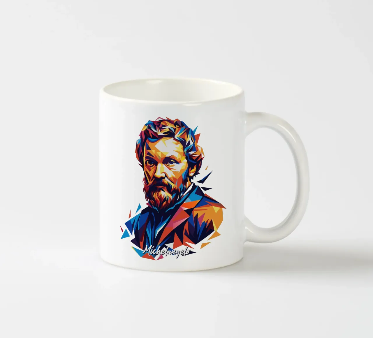 Michelangelo WPAP Pop Art tazza in ceramica da vectorartnesia