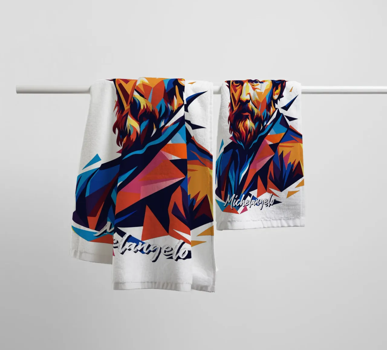 Michelangelo WPAP Pop Art asciugamano da bagno da vectorartnesia