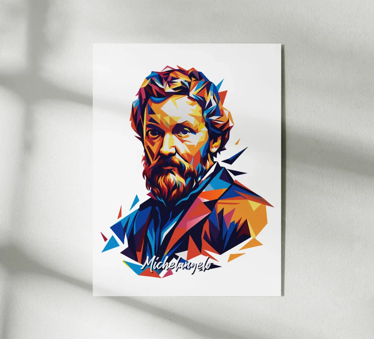 Michelangelo WPAP Pop Art plexiglass da vectorartnesia