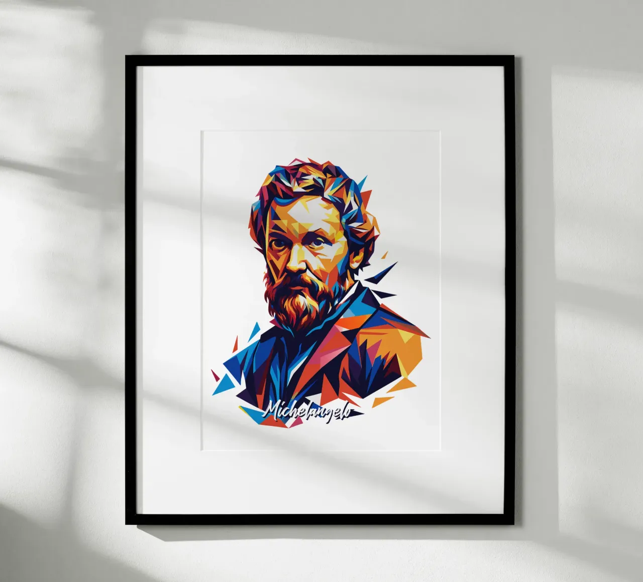 Michelangelo WPAP Pop Art carta hahnemühle da vectorartnesia