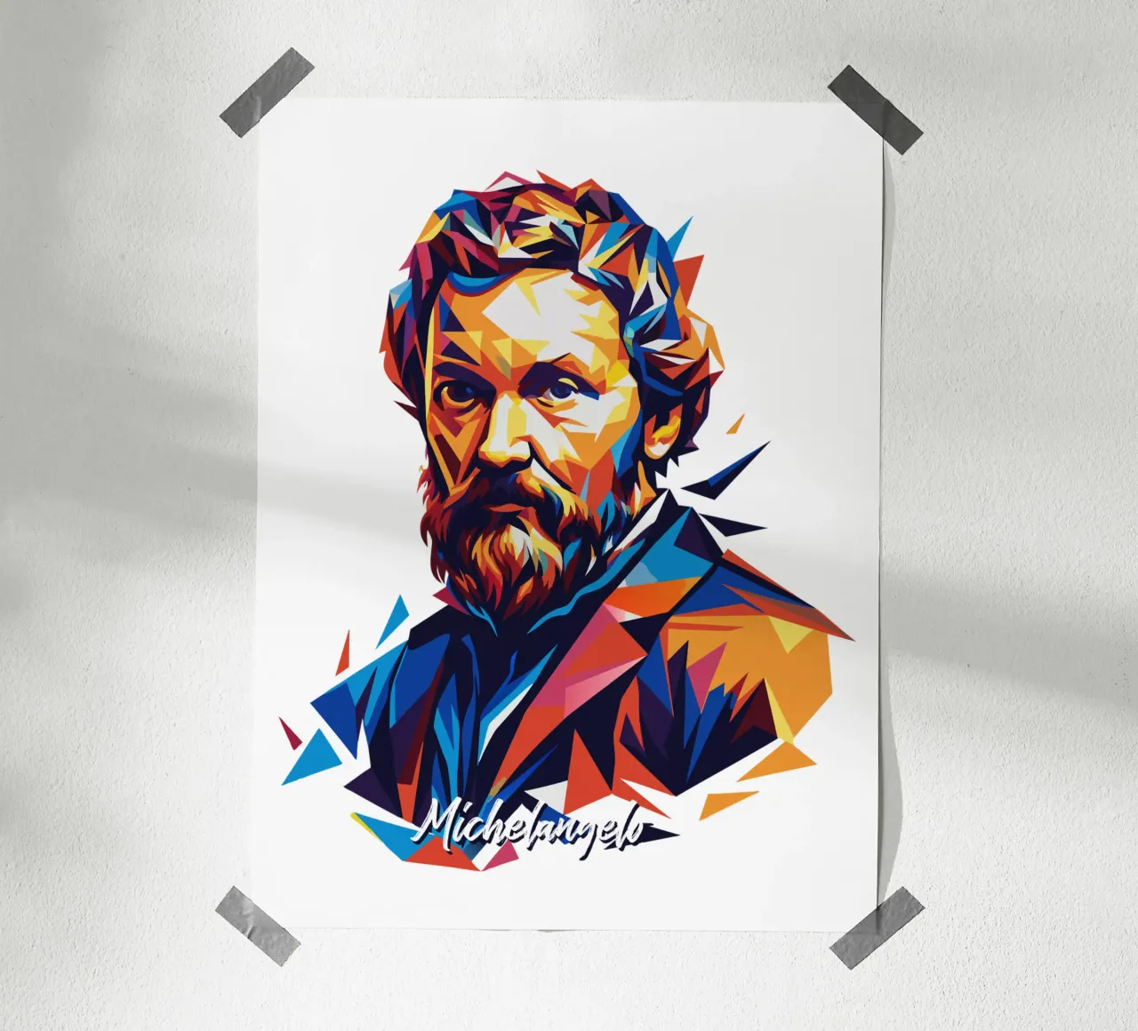 Michelangelo WPAP Pop Art poster da vectorartnesia