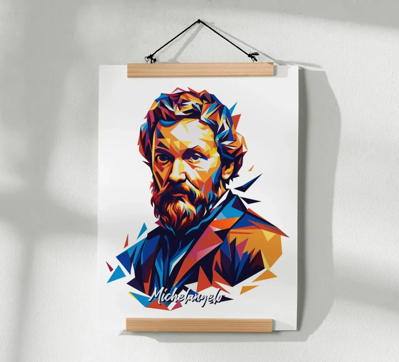 Michelangelo WPAP Pop Art poster da vectorartnesia