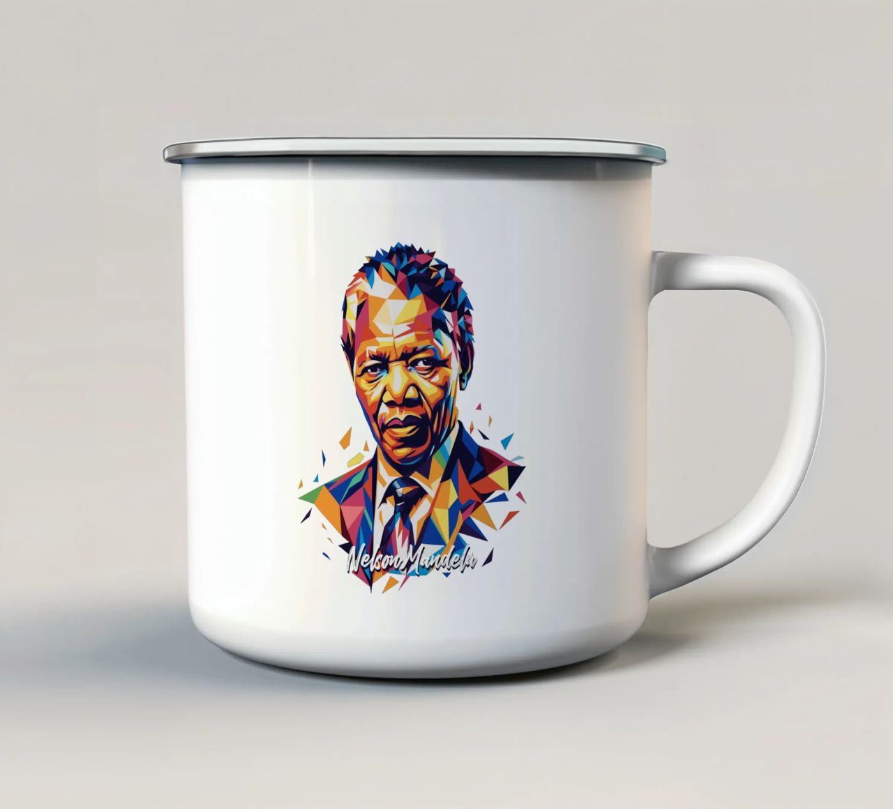 Nelson Mandela WPAP Pop Art tazza in smalto da vectorartnesia