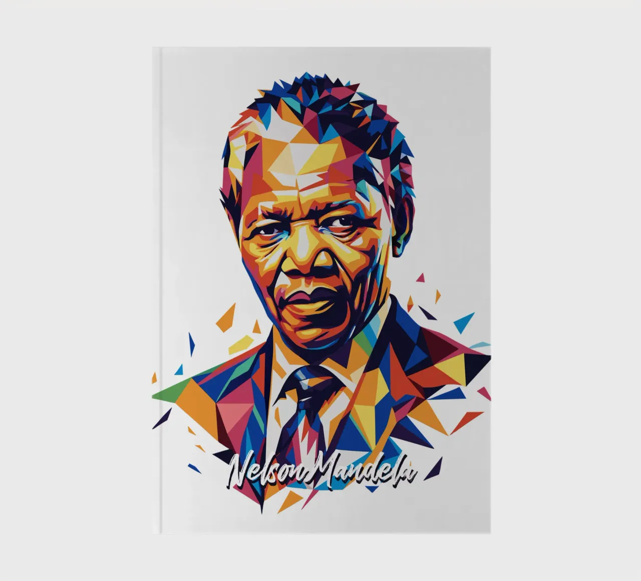 Nelson Mandela WPAP Pop Art notebook by vectorartnesia