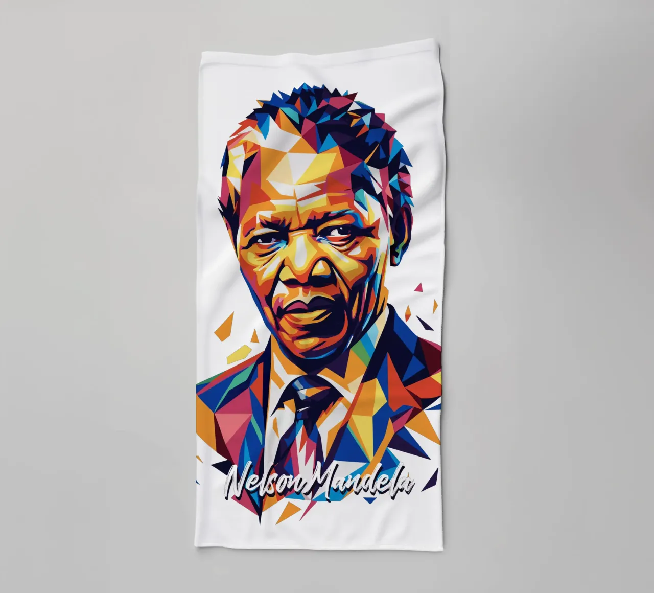 Nelson Mandela WPAP Pop Art towel by vectorartnesia