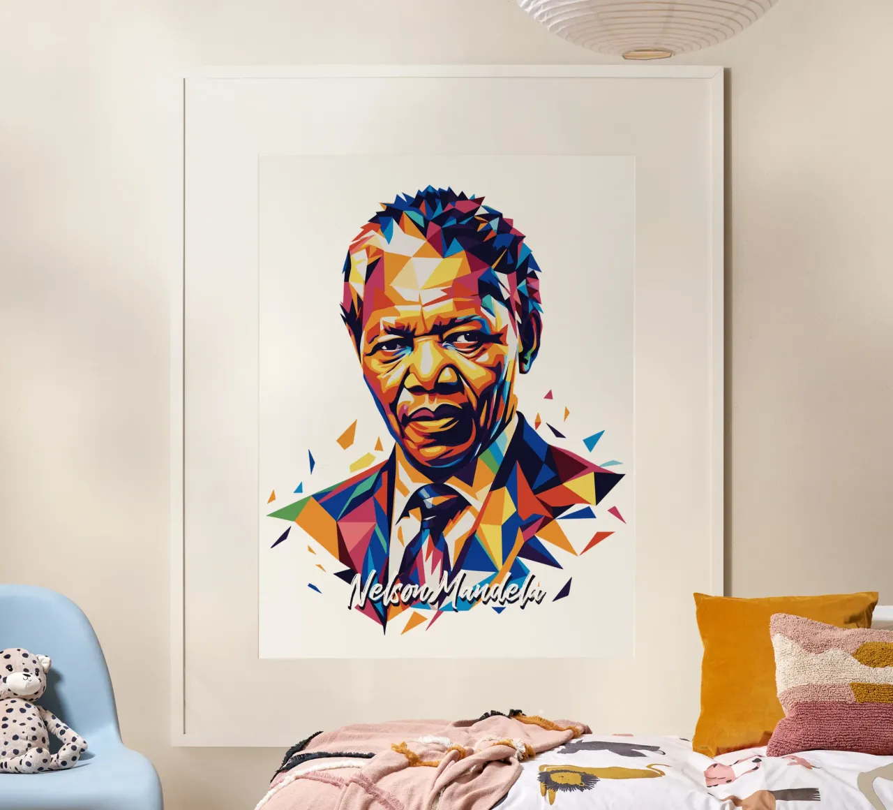 Nelson Mandela WPAP Pop Art poster con telaio in plastica da vectorartnesia