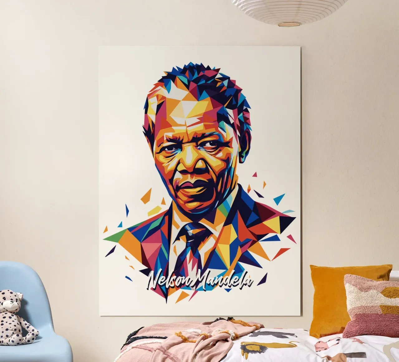 Nelson Mandela WPAP Pop Art poster con telaio in plastica da vectorartnesia