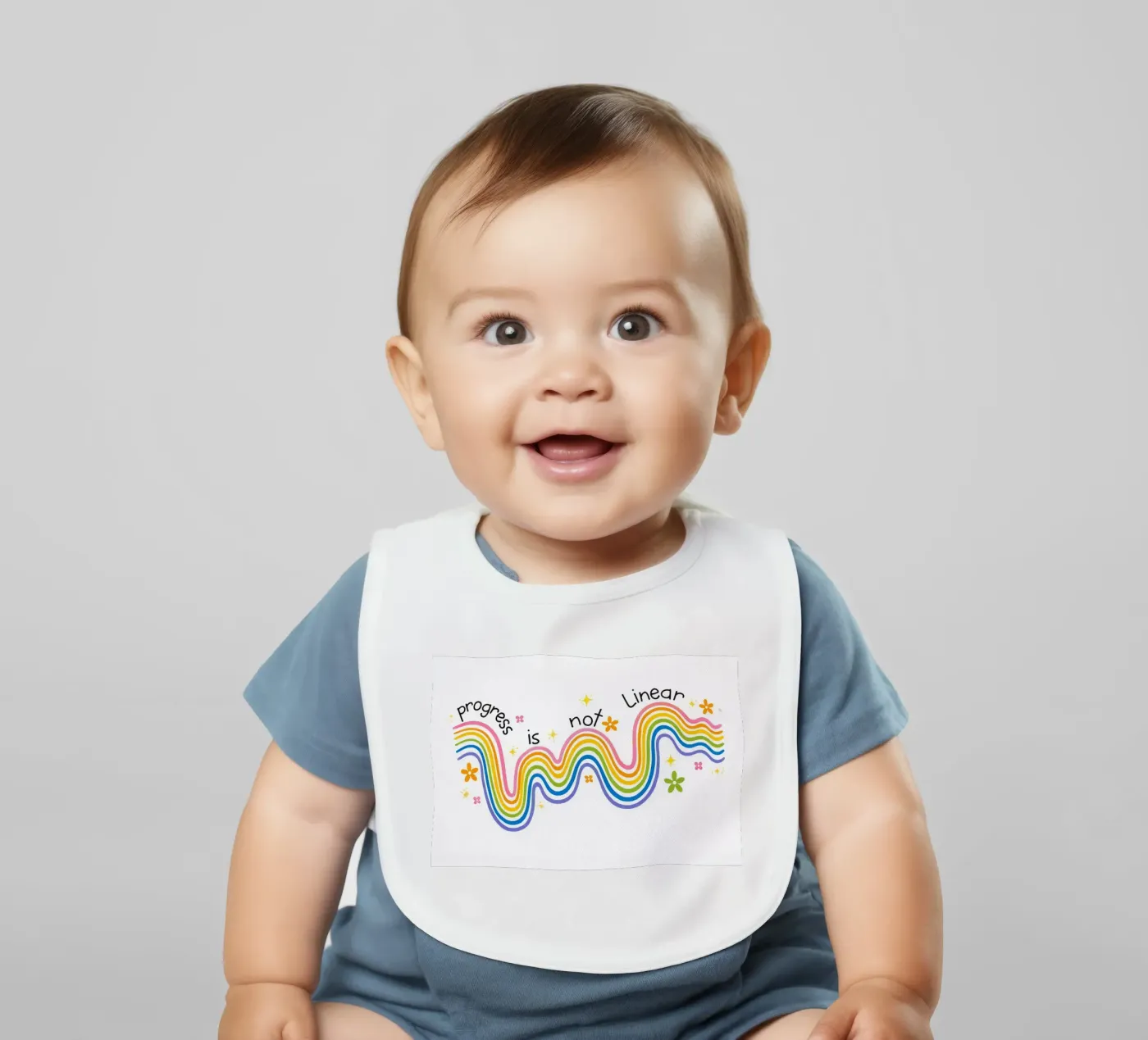 Progress Is Not Linear Rainbow Quotes bavaglino da Jasonheeran