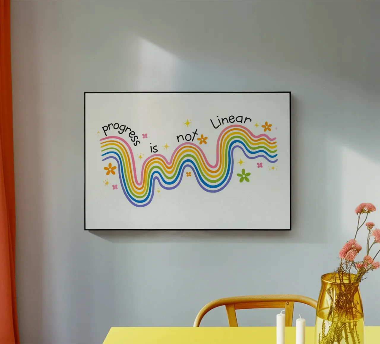 Progress Is Not Linear Rainbow Quotes plexiglass da Jasonheeran