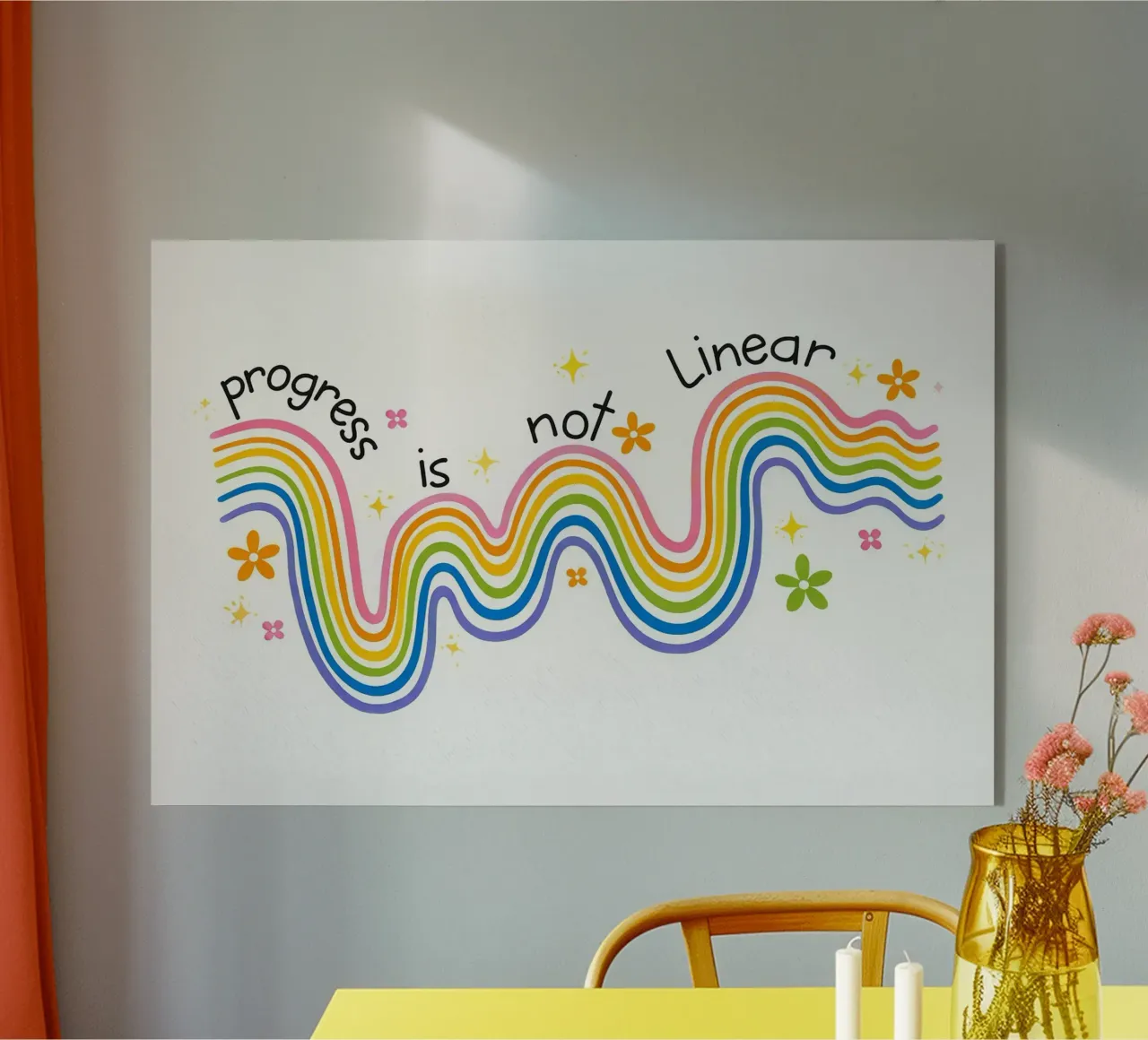 Progress Is Not Linear Rainbow Quotes plexiglass da Jasonheeran