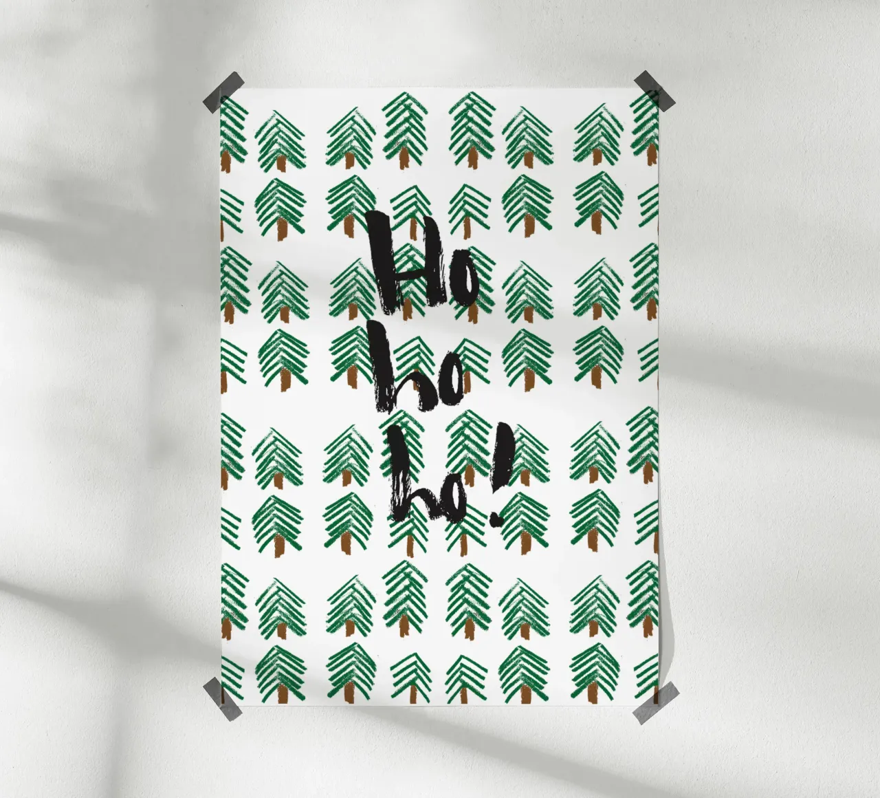 Hohoho poster con telaio in alluminio da Brushmeetspaper