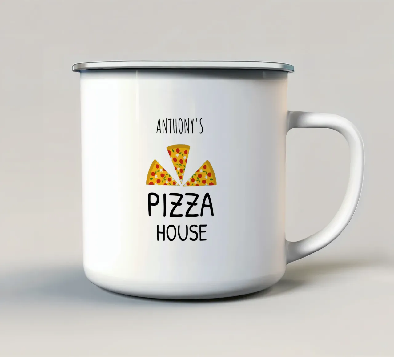 Personalized Pizza House Design for Fathers day and pizzeria tazza in smalto da Studio Patruschka