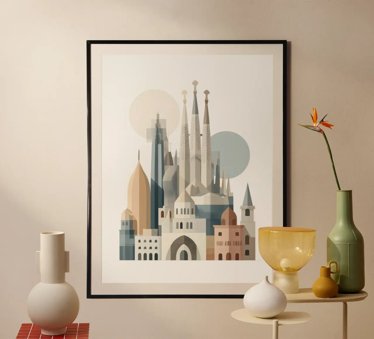 Sagrada Familia in minimalist style Poster von Soft World Studio