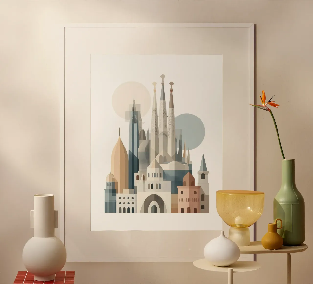 Sagrada Familia in minimalist style Poster von Soft World Studio