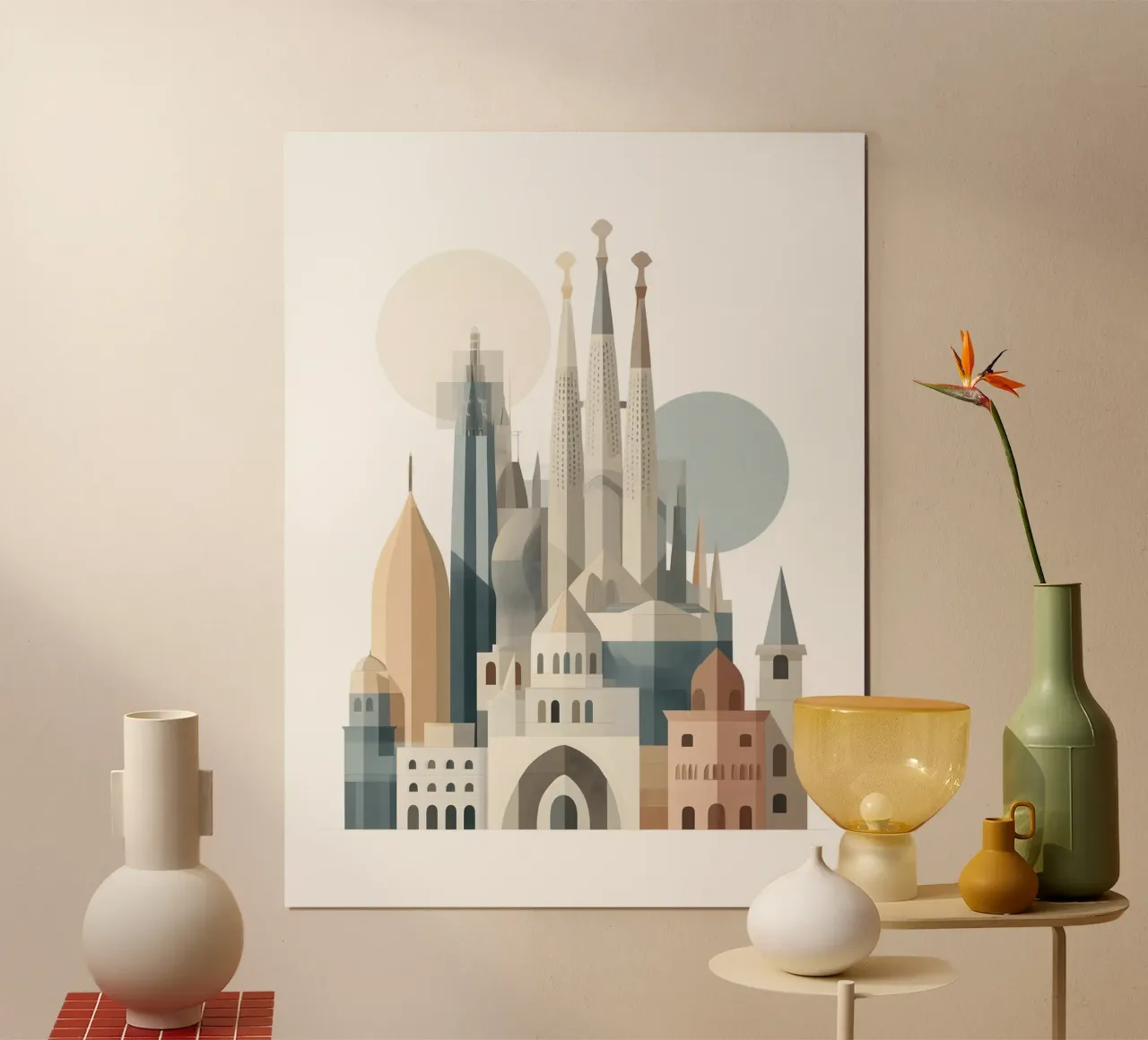 Sagrada Familia in minimalist style Poster von Soft World Studio