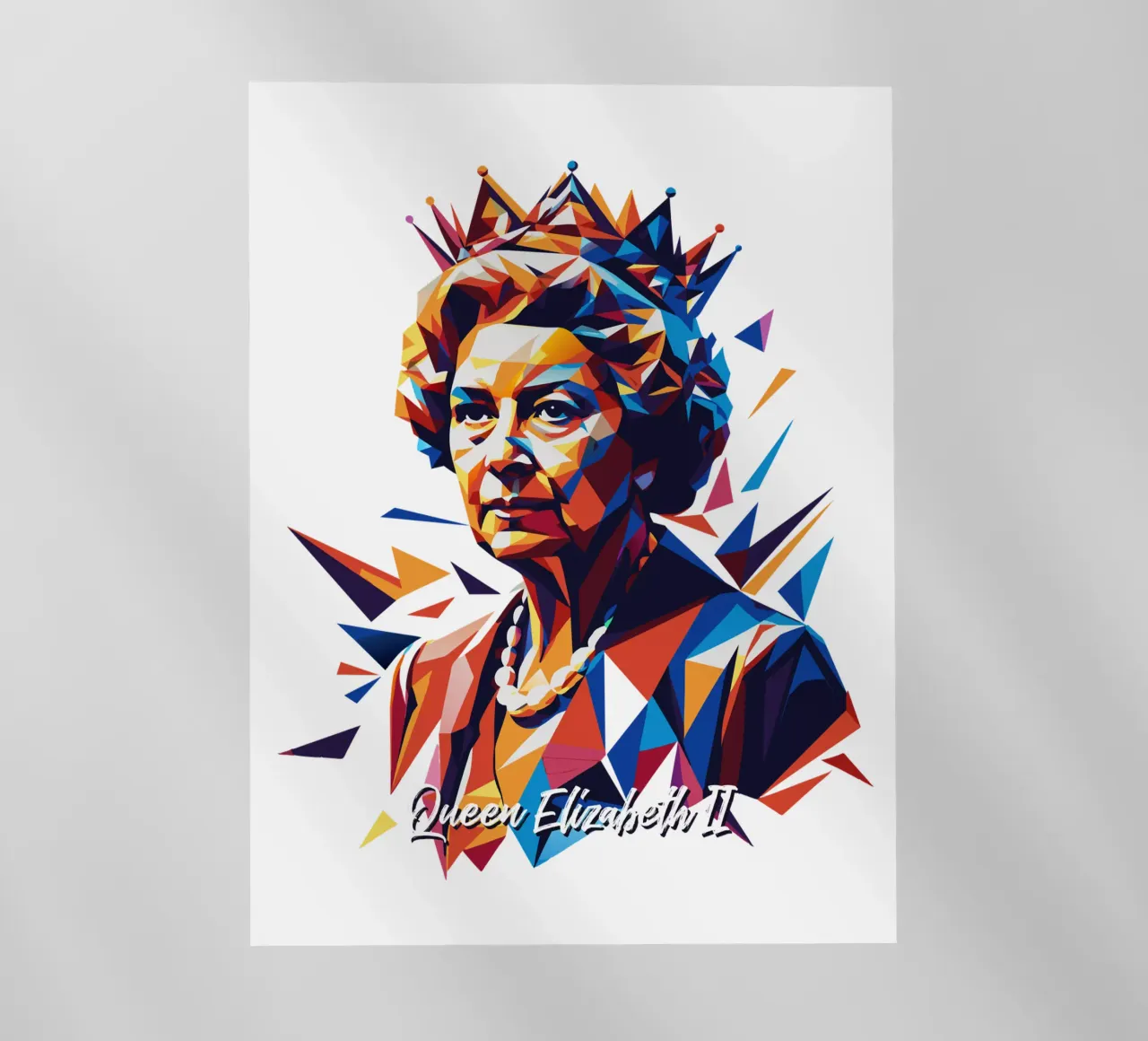 Queen Elizabeth II WPAP Pop Art pellicola backlit da vectorartnesia