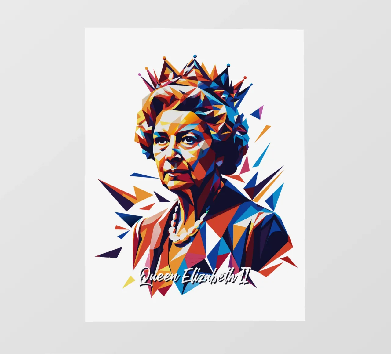 Queen Elizabeth II WPAP Pop Art pellicola backlit da vectorartnesia