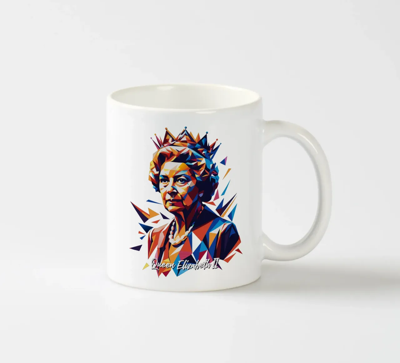 Queen Elizabeth II WPAP Pop Art tazza in ceramica da vectorartnesia