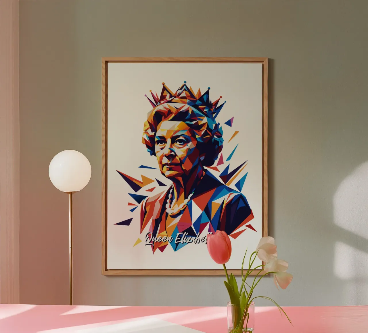 Queen Elizabeth II WPAP Pop Art alluminio dibond da vectorartnesia