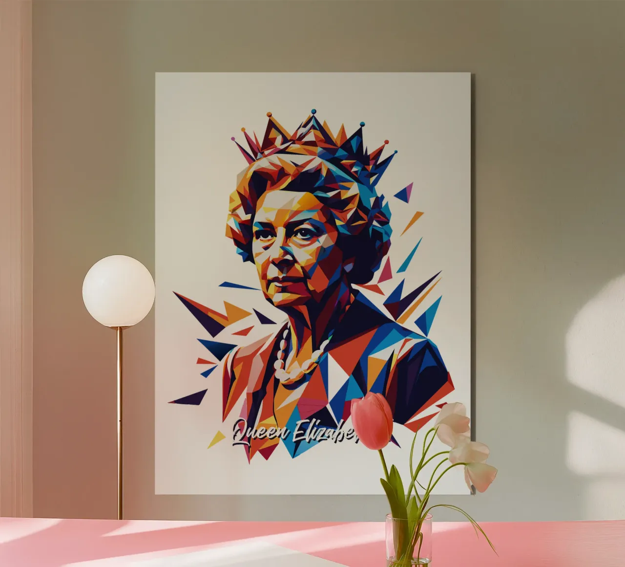 Queen Elizabeth II WPAP Pop Art alluminio dibond da vectorartnesia