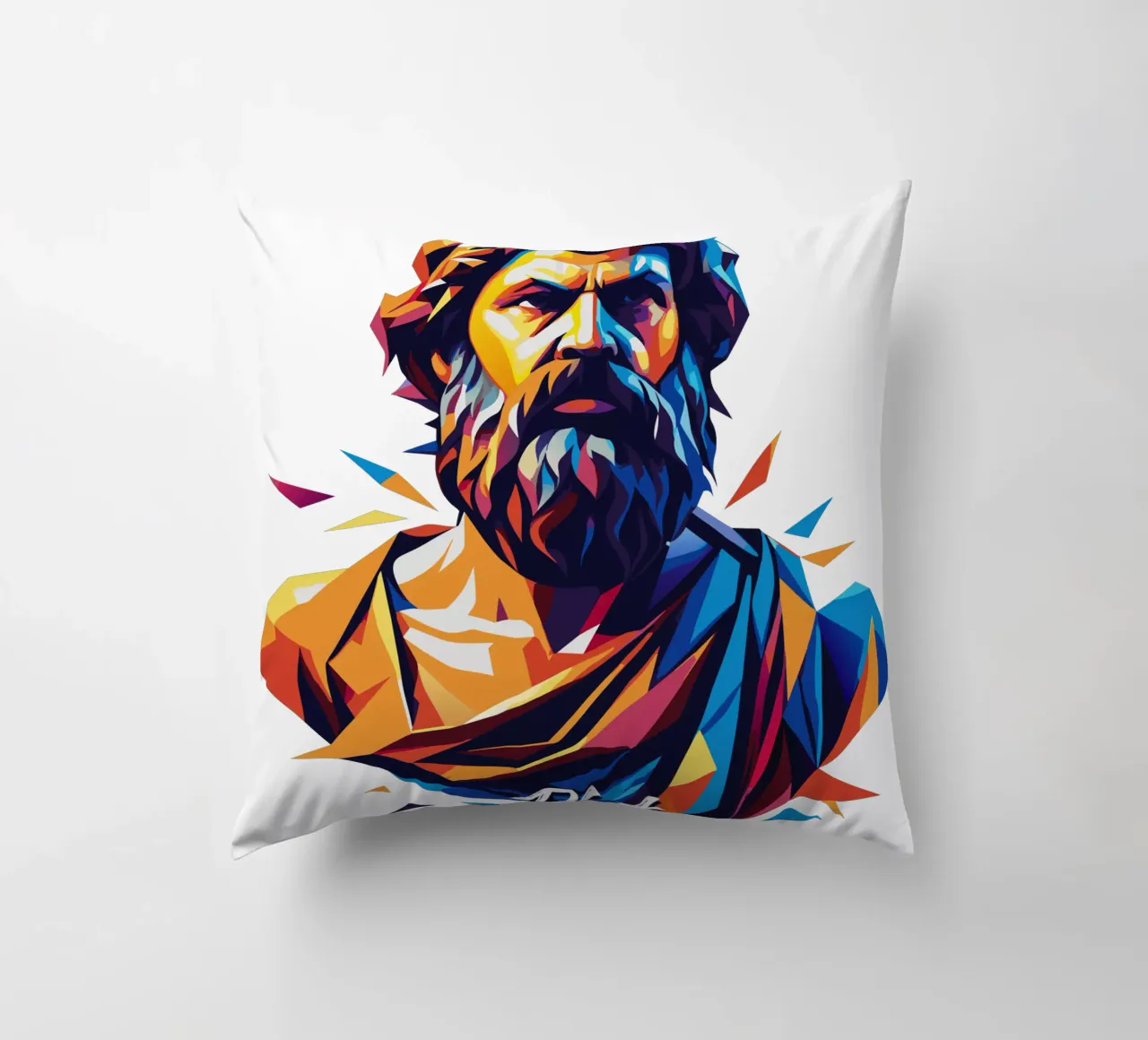 Plato WPAP Pop Art cuscino da vectorartnesia