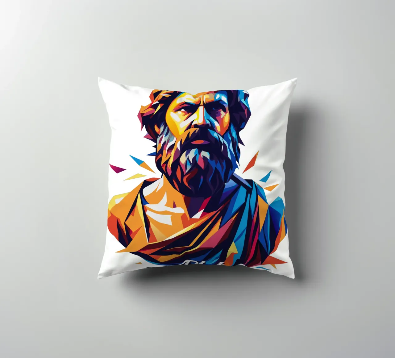 Plato WPAP Pop Art cuscino da vectorartnesia